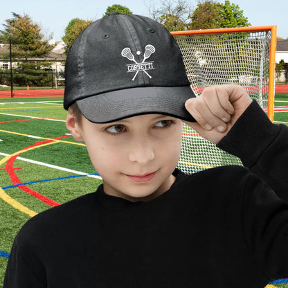 Kids Personalized Lacrosse Hat, Youth Custom Lacrosse Hat, Lacrosse Baseball Cap, Kid Custom Logo Hat, Lacrosse Monogram, Child Baseball Hat