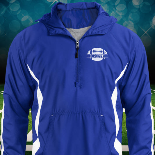 Personalized Football Jacket, Custom Half-Zip Anorak, Custom Football Gift, Football Coach Gift, Football Team Gift, Football Monogram