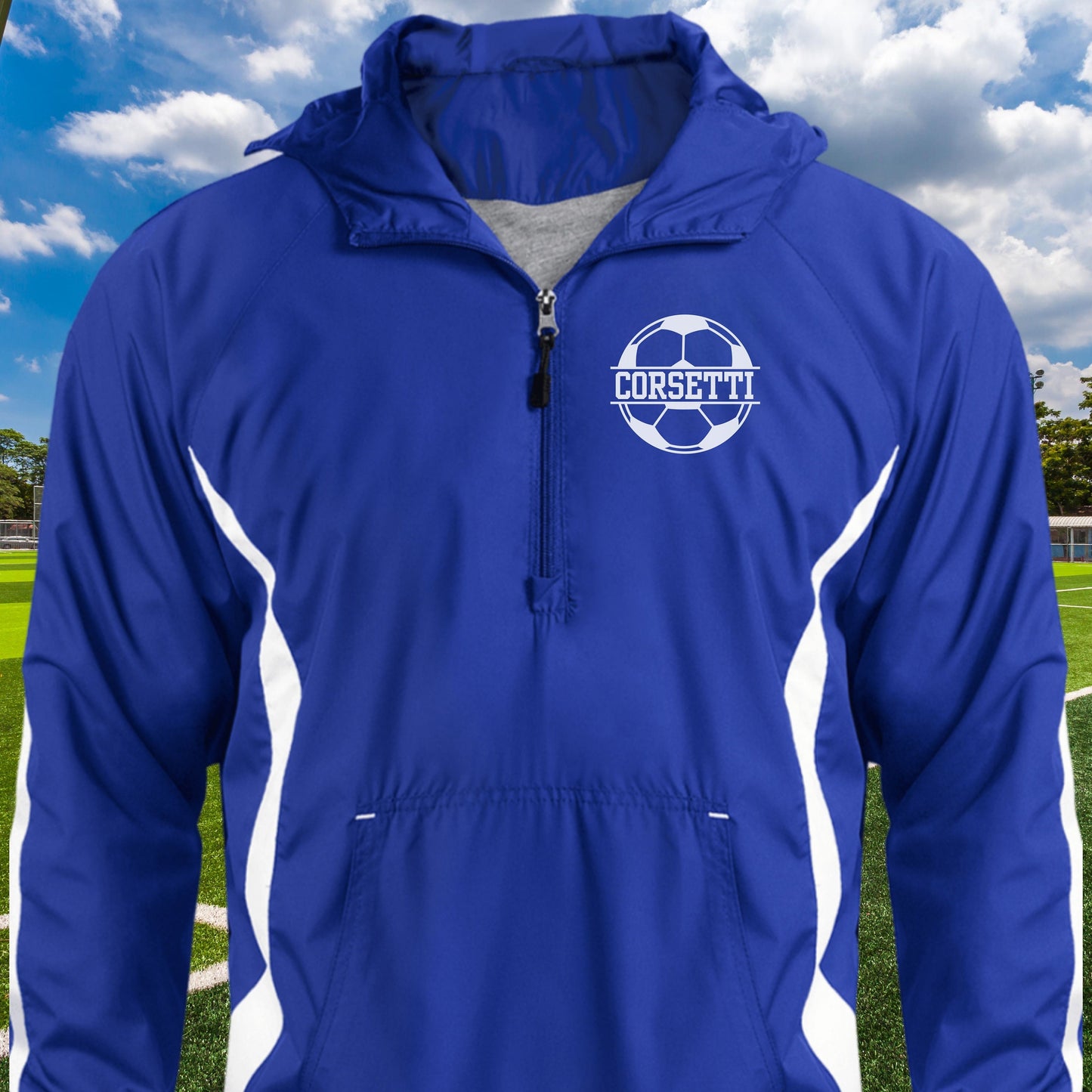 Personalized Soccer Jacket, Custom Half-Zip Anorak, Custom Soccer Gift, Soccer Coach Gift, Soccer Team Gift, Soccer Monogram, Gift for Son