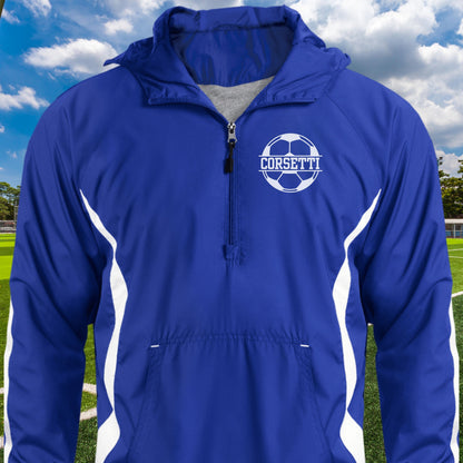 Personalized Soccer Jacket, Custom Half-Zip Anorak, Custom Soccer Gift, Soccer Coach Gift, Soccer Team Gift, Soccer Monogram, Gift for Son