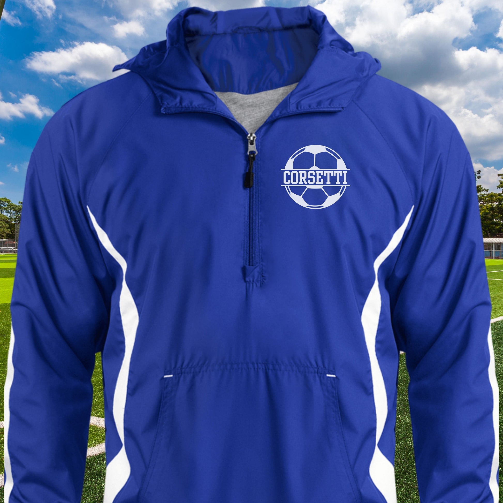 Personalized Soccer Jacket, Custom Half-Zip Anorak, Custom Soccer Gift, Soccer Coach Gift, Soccer Team Gift, Soccer Monogram, Gift for Son