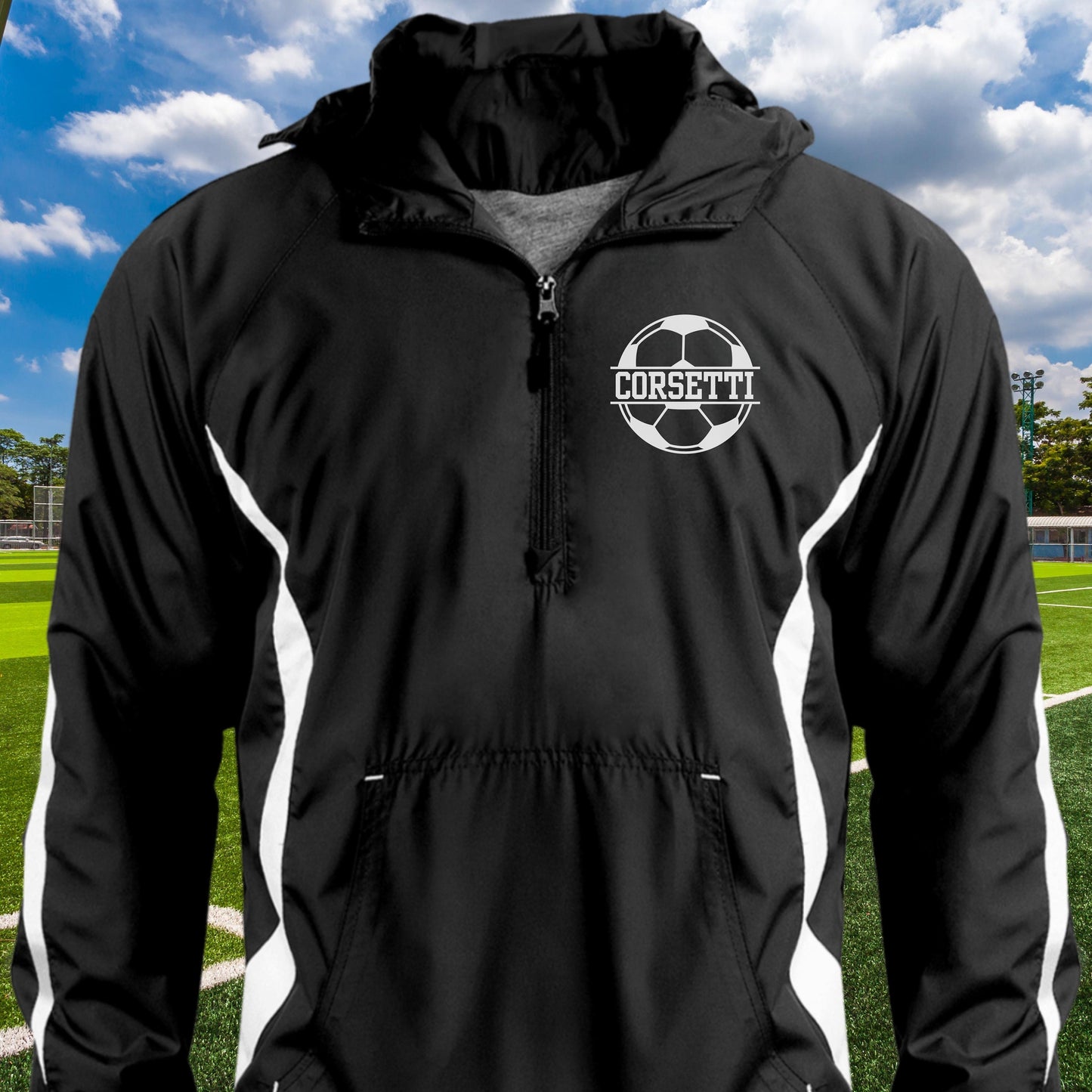 Personalized Soccer Jacket, Custom Half-Zip Anorak, Custom Soccer Gift, Soccer Coach Gift, Soccer Team Gift, Soccer Monogram, Gift for Son