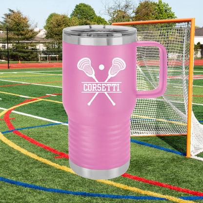 Custom Lacrosse Tumbler, Personalized Ringneck Tumbler, Lacrosse Coach Gift, 20 oz Coffee Mug, Gift for Lacrosse Player, Lacrosse Monogram