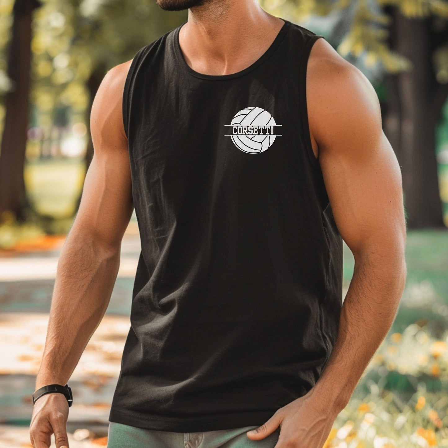 Personalized Tank Top, Custom Monogram Muscle Shirt, Embroidered Volleyball Tank Top, Men's Volleyball Gift, Workout Shirt, Volleyball Team