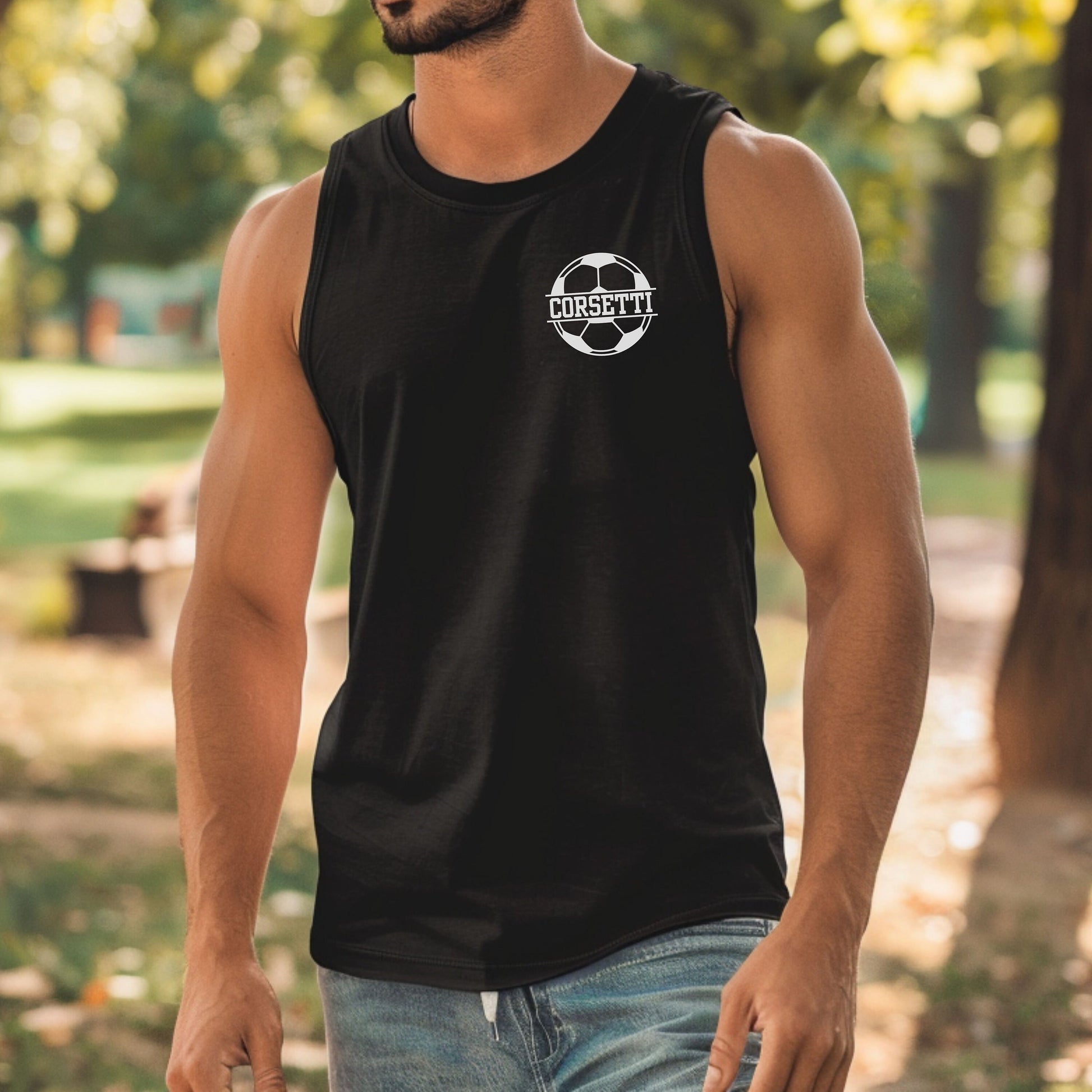 Personalized Tank Top, Custom Monogram Muscle Shirt, Embroidered Soccer Tank Top, Girls Soccer Gift, Workout Shirt, Girls Soccer Team Tank,