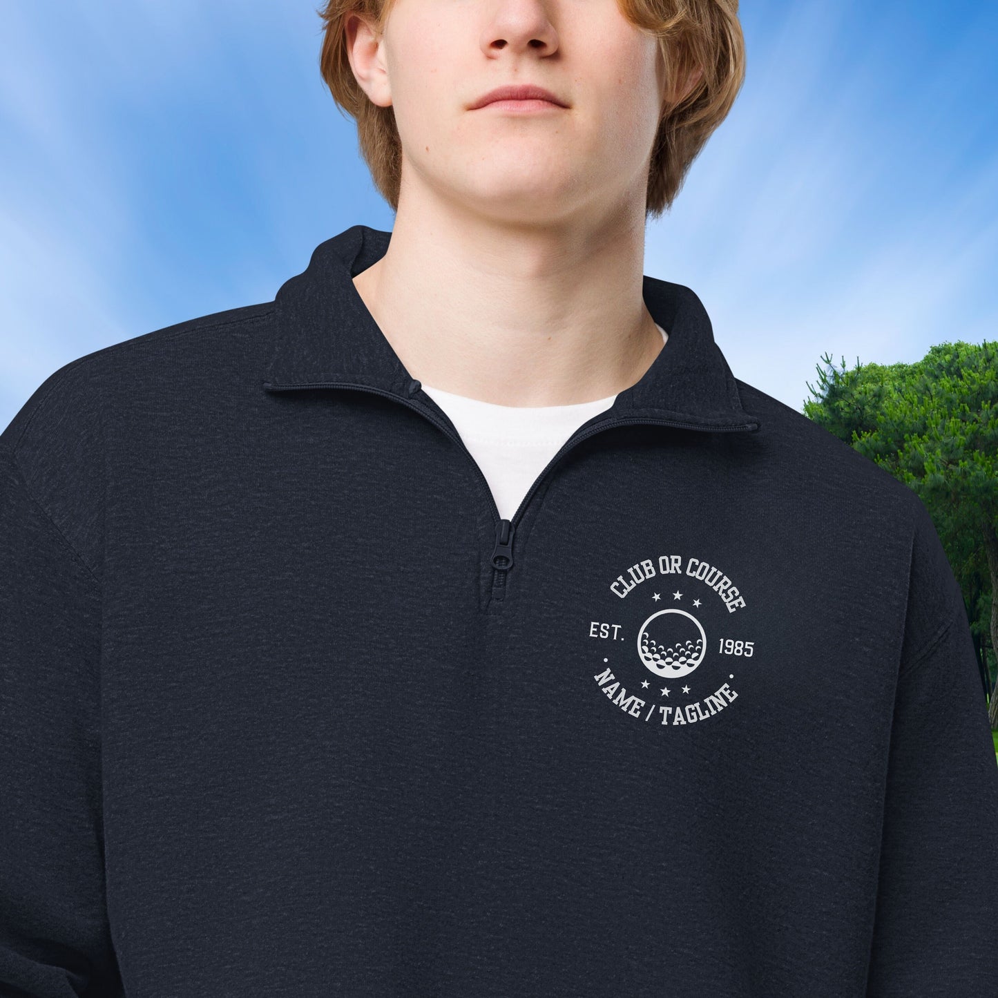 Personalized Fleece Golf Quarter-Zip, Pullover Sweater, Custom Golf Gift, Gift for Husband, Club Logo, Golf Gift for Men, Golf Tournament