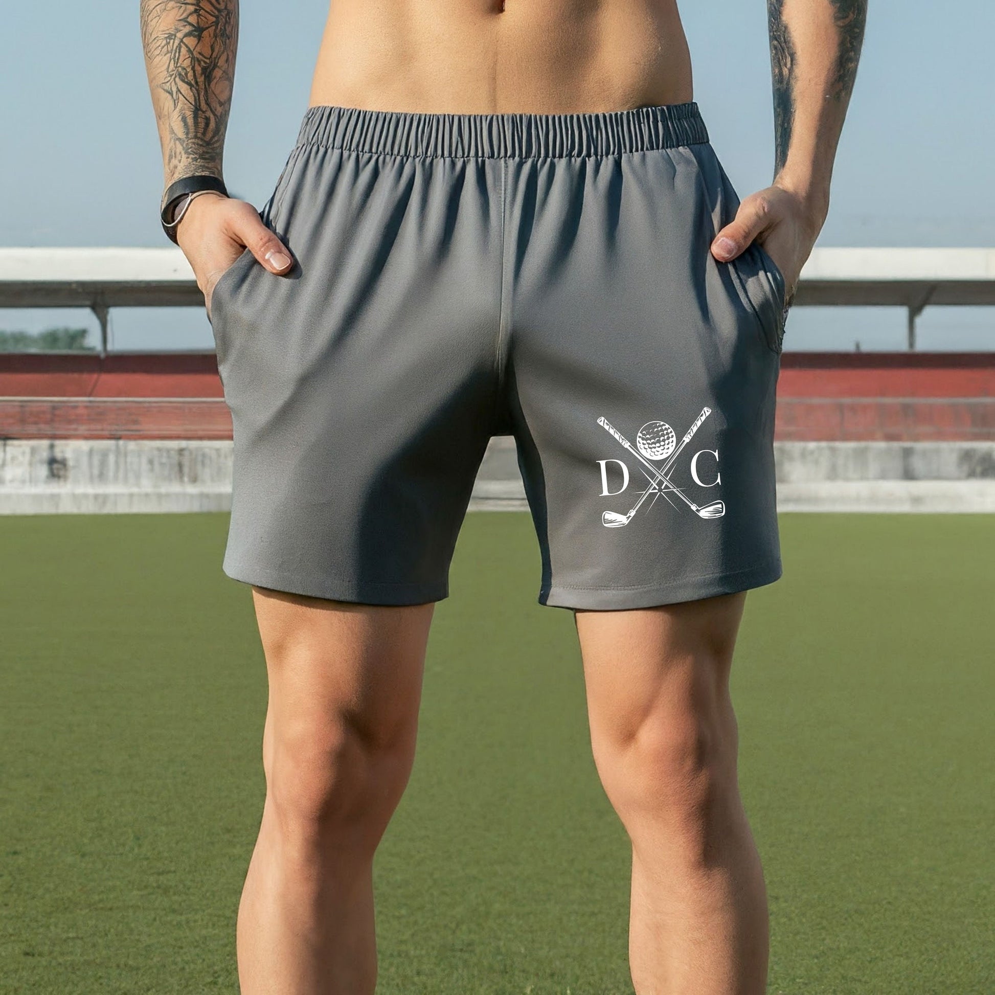 Custom Monogrammed Sport Shorts, Personalized Golf Shorts, Customized Shorts for Golfer, Gift for Dad, Father, Golf Gift for Men, Golf Short