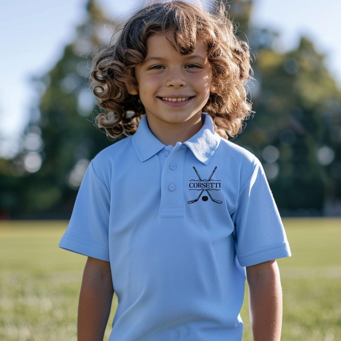 Personalized Youth Hockey Polo, Kids Custom Hockey Polo, Monogram Sport Polo, Boys Hockey Gift, Moisture Wicking, Gift for Son, Hockey Team