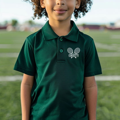 Personalized Youth Tennis Polo, Kids Custom Tennis Polo, Monogram Sport Polo, Girls Tennis Gift, Moisture Wicking, Gift for Her, Tennis Team