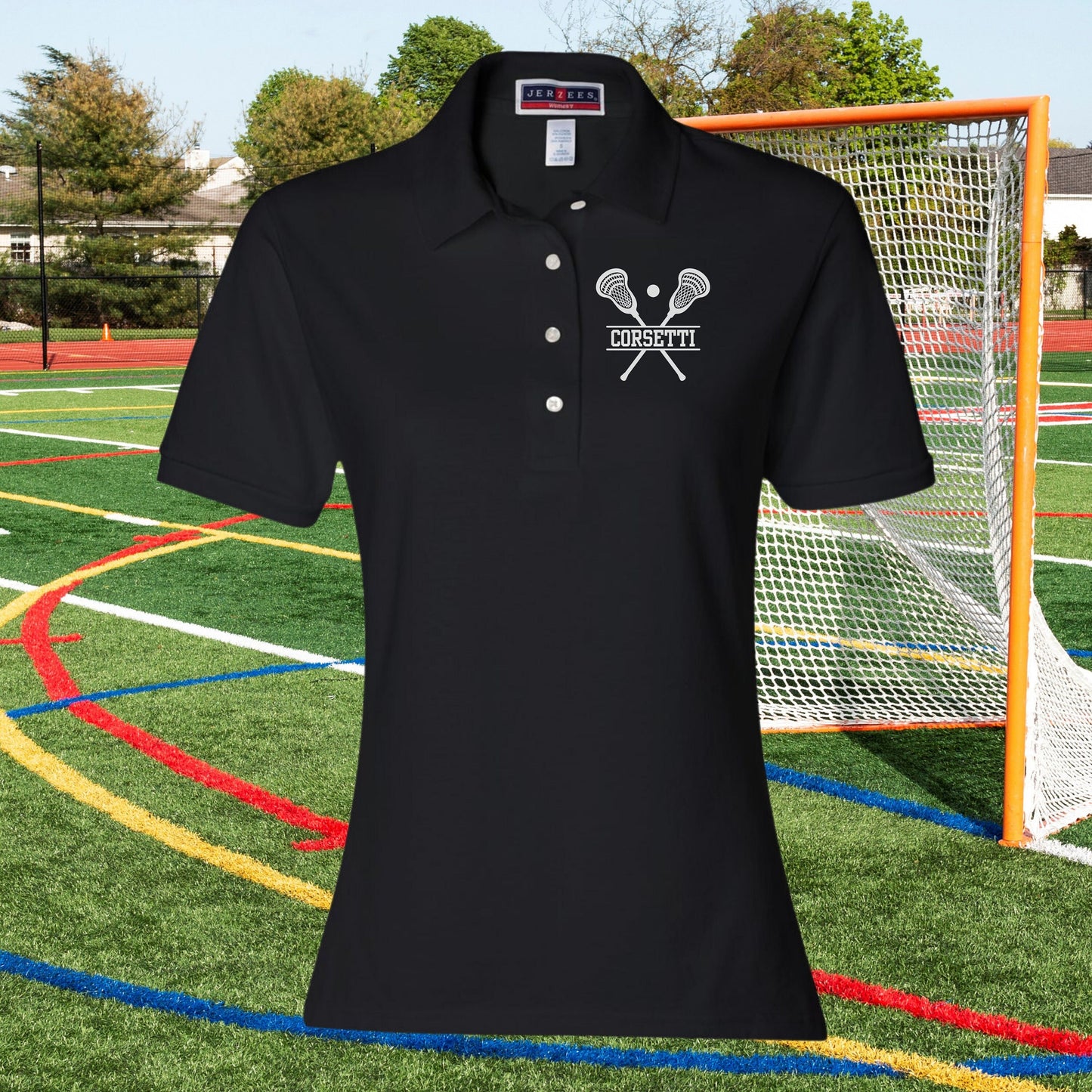 Women's Personalized Lacrosse Polo, Custom Polo Shirt, Lacrosse Team Polo, Lacrosse Coach Gift, Gift for Lax Lover, Girls Lacrosse Polo