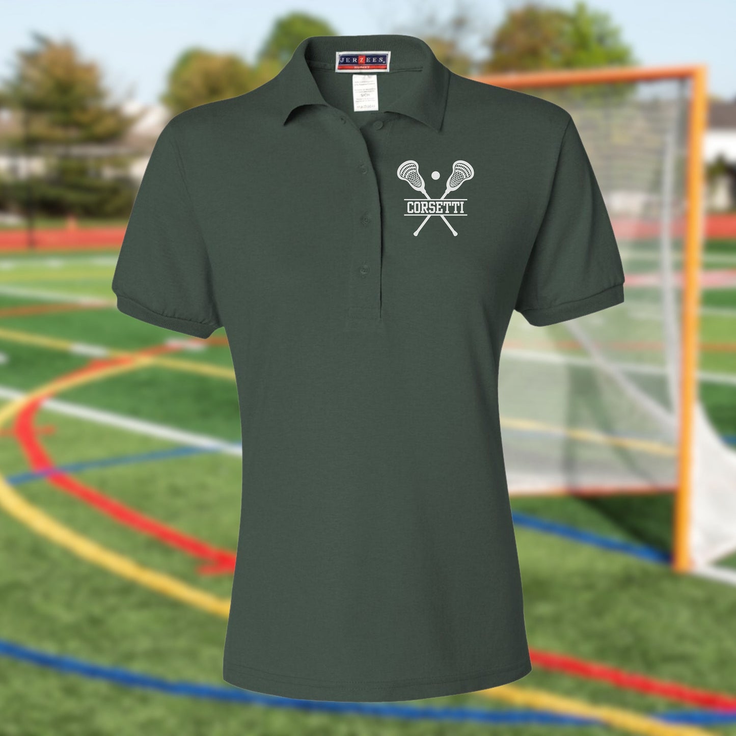 Women's Personalized Lacrosse Polo, Custom Polo Shirt, Lacrosse Team Polo, Lacrosse Coach Gift, Gift for Lax Lover, Girls Lacrosse Polo
