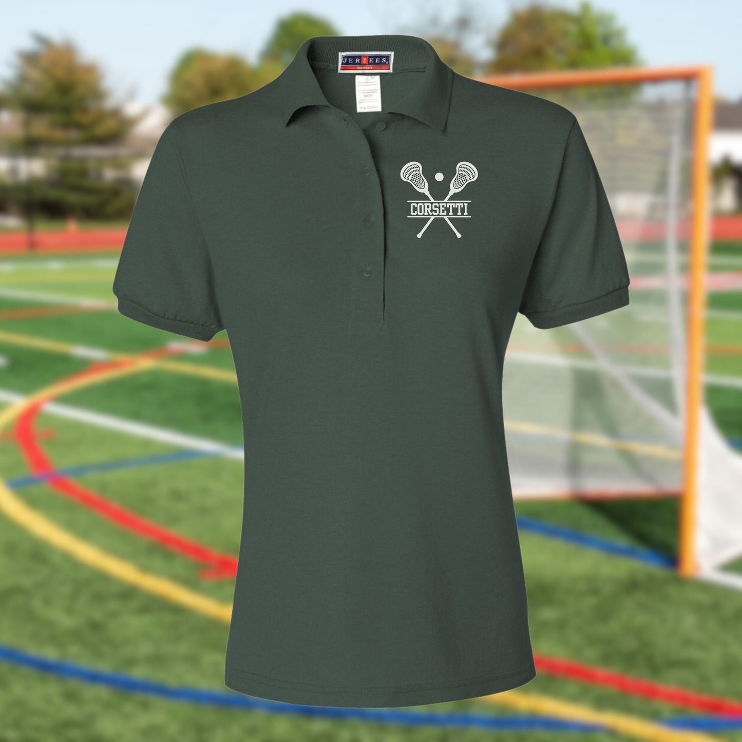 Women's Personalized Lacrosse Polo, Custom Polo Shirt, Lacrosse Team Polo, Lacrosse Coach Gift, Gift for Lax Lover, Girls Lacrosse Polo