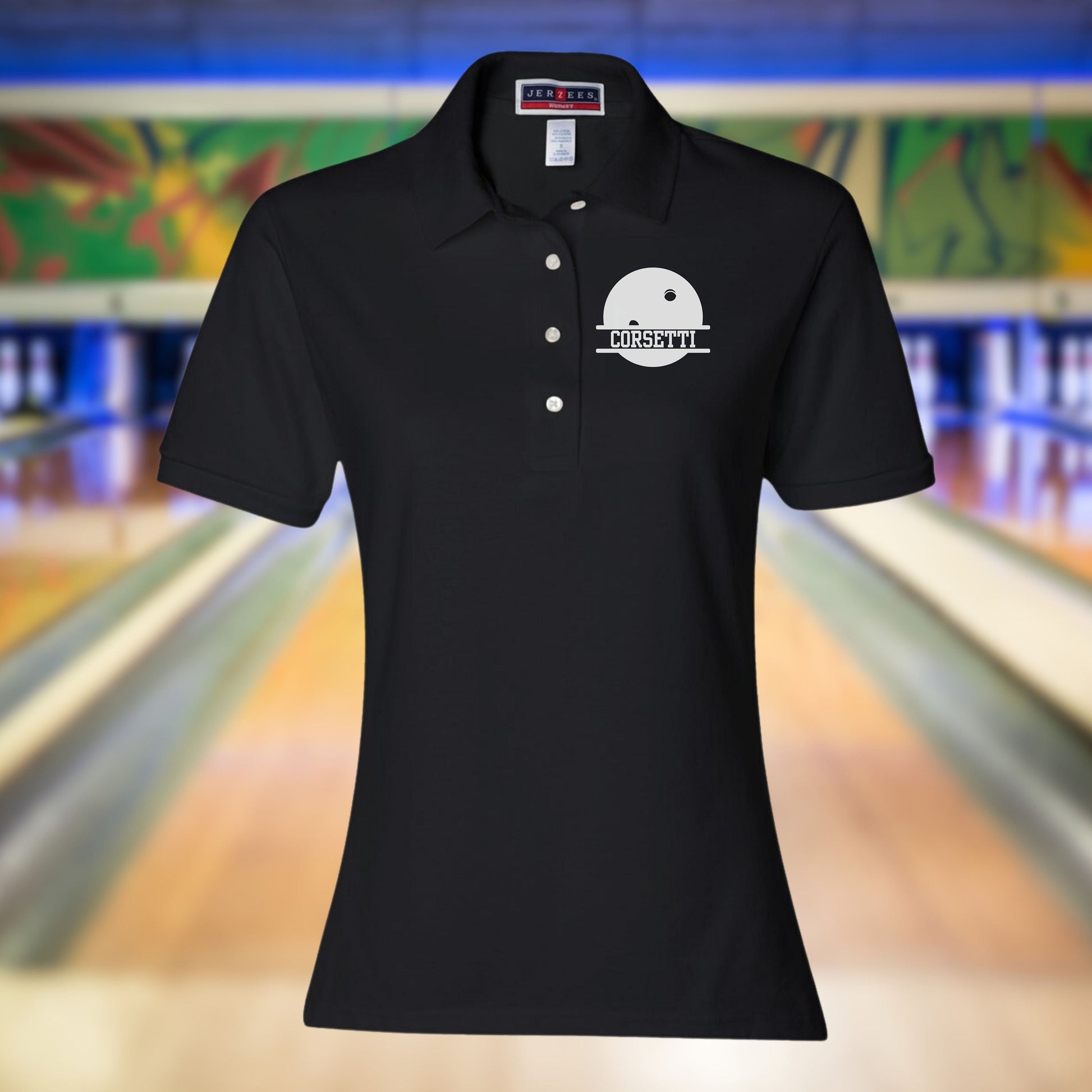 Women's Personalized Bowling Polo, Custom Polo Shirt, Bowling Team Polo, Bowling Coach Gift, Gift for Bowler, Ladys Bowling Polo, Coach Gift