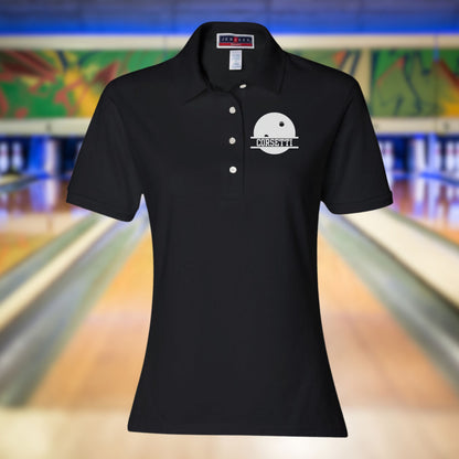 Women's Personalized Bowling Polo, Custom Polo Shirt, Bowling Team Polo, Bowling Coach Gift, Gift for Bowler, Ladys Bowling Polo, Coach Gift