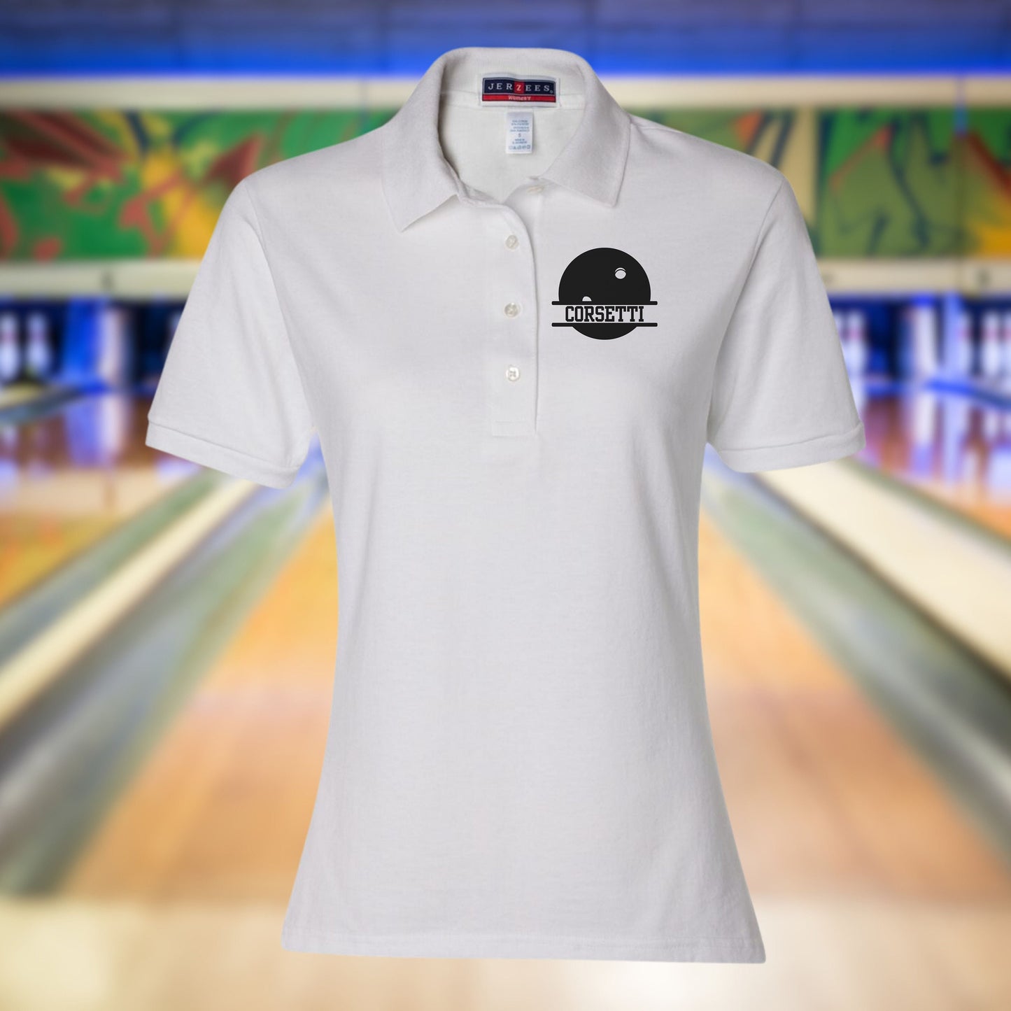 Women's Personalized Bowling Polo, Custom Polo Shirt, Bowling Team Polo, Bowling Coach Gift, Gift for Bowler, Ladys Bowling Polo, Coach Gift