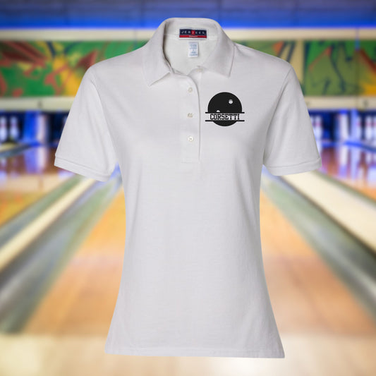Women's Personalized Bowling Polo, Custom Polo Shirt, Bowling Team Polo, Bowling Coach Gift, Gift for Bowler, Ladys Bowling Polo, Coach Gift