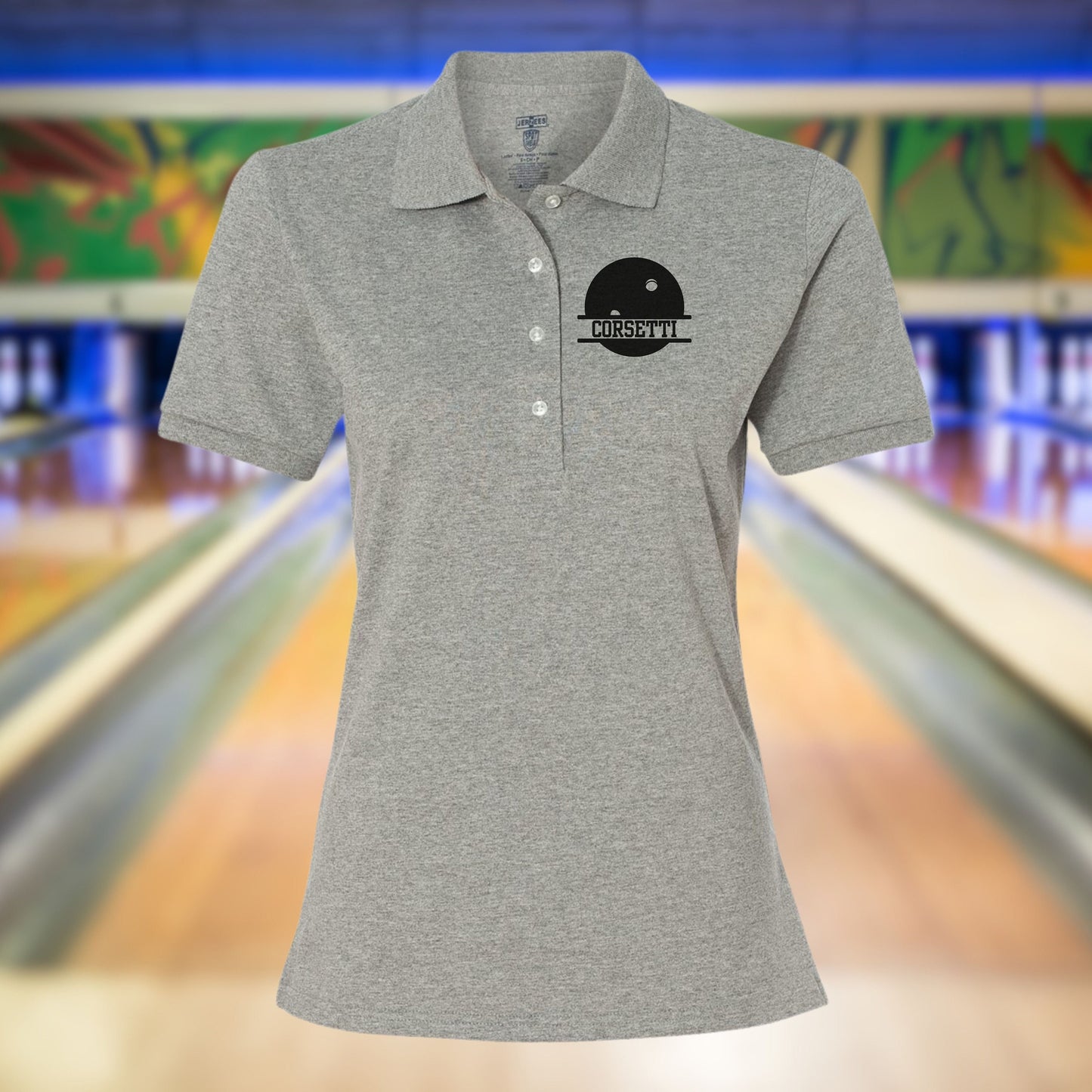Women's Personalized Bowling Polo, Custom Polo Shirt, Bowling Team Polo, Bowling Coach Gift, Gift for Bowler, Ladys Bowling Polo, Coach Gift