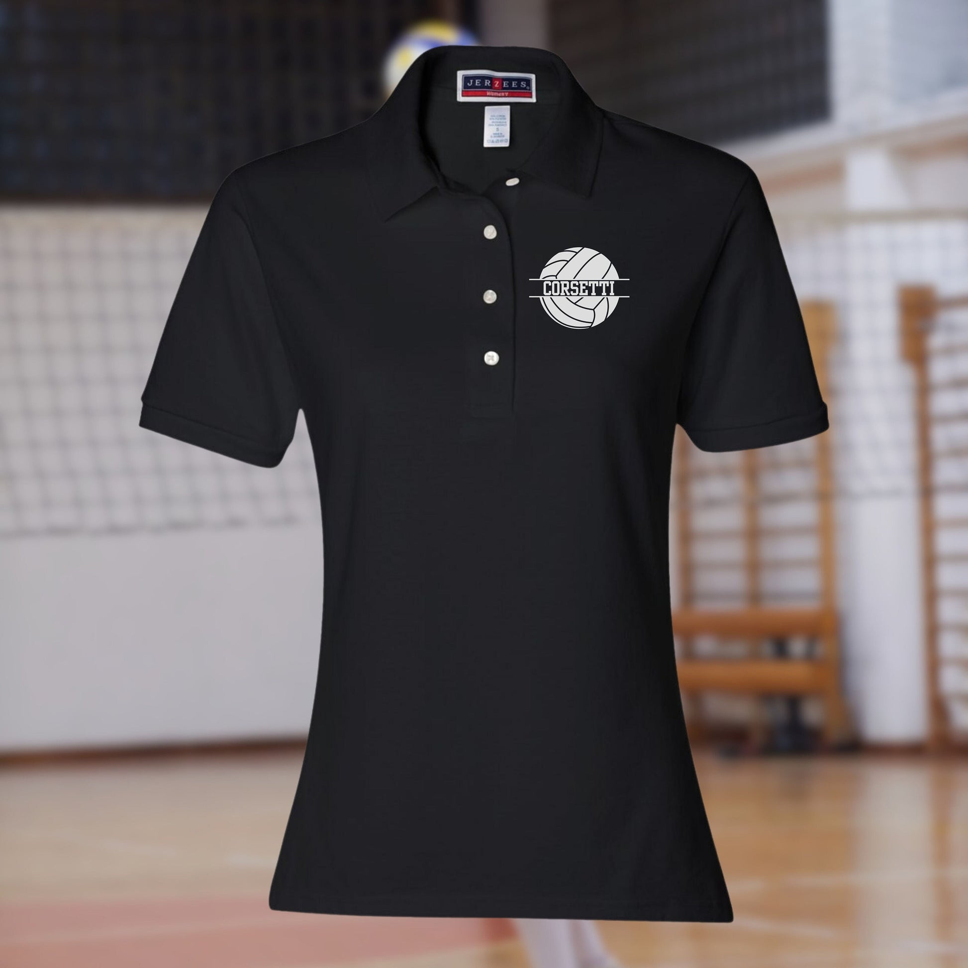 Women's Personalized Volleyball Polo, Custom Polo Shirt, Volleyball Team Polo, Volleyball Coach, Girls Volleyball Polo, Volleyball Gift