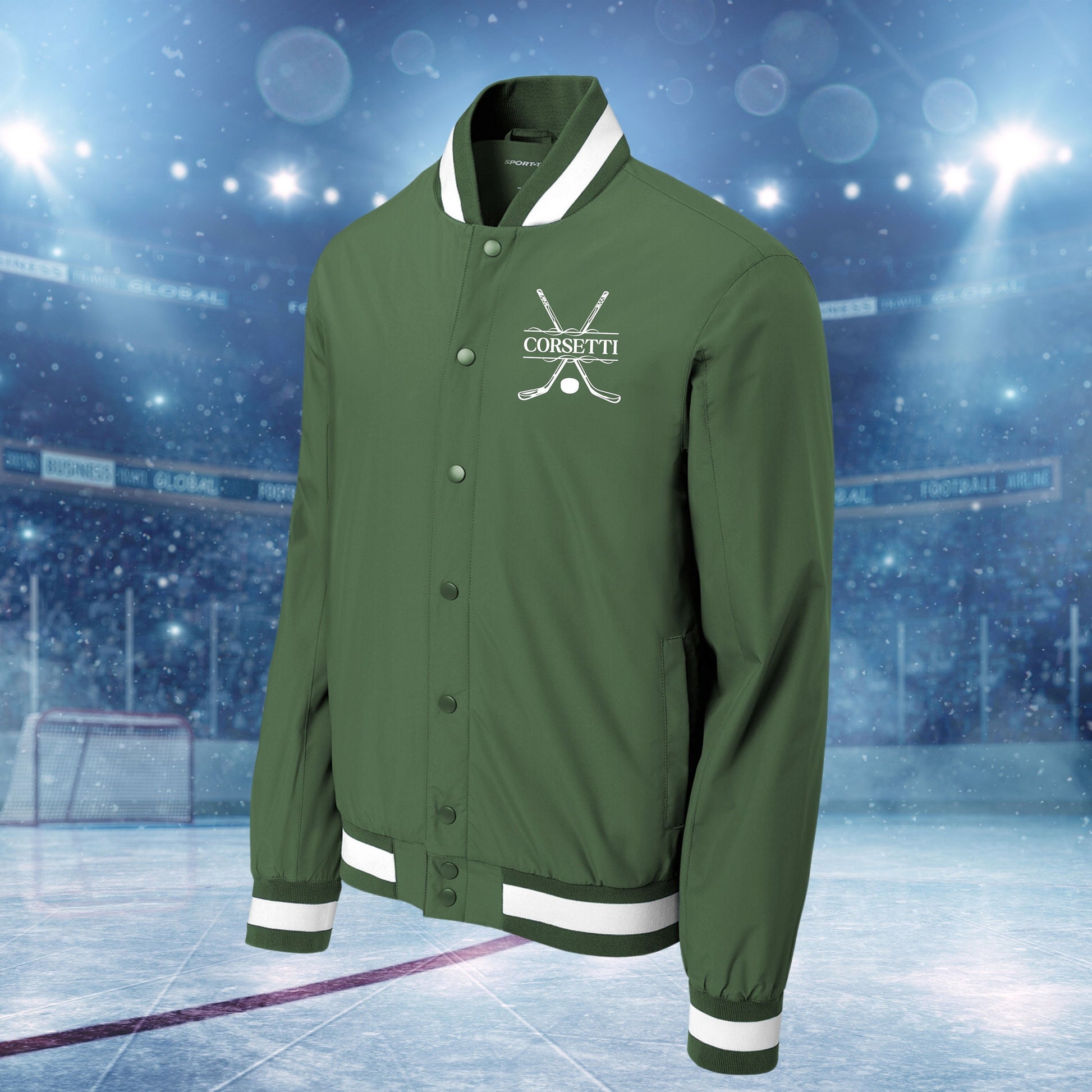 Personalized Varsity Jacket, Custom Sport Sweatshirt, Monogram Logo, Hockey Coach Gift, College Team Gift, Hockey Lover Gift, Gift for Son