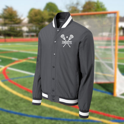 Personalized Varsity Jacket, Custom Sport Sweatshirt, Monogram Logo, Lacrosse Coach Gift, College Team Gift, Lax Lover Gift, Gift for Son