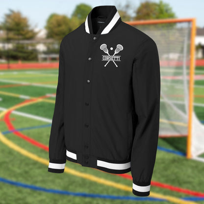 Personalized Varsity Jacket, Custom Sport Sweatshirt, Monogram Logo, Lacrosse Coach Gift, College Team Gift, Lax Lover Gift, Gift for Son