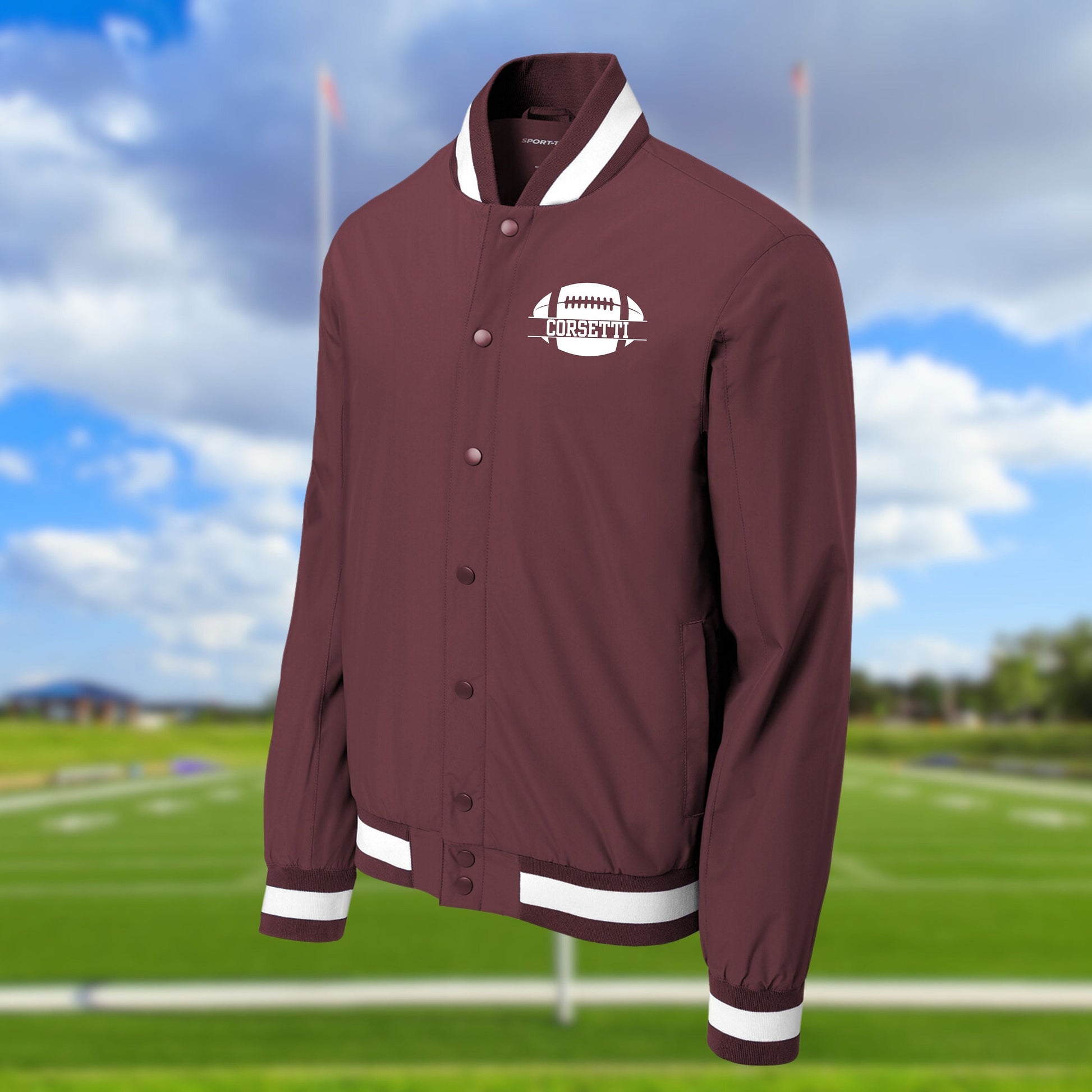 Personalized Varsity Jacket, Custom Sport Sweatshirt, Monogram Logo, Football Coach Gift, College Team Gift, School Sport, Gift for Son