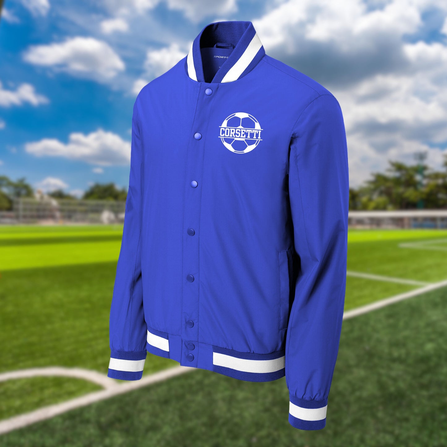 Personalized Varsity Soccer Jacket, Custom Sport Sweatshirt, Monogram Logo, Soccer Coach Gift, College Team Gift, School Sport, Gift for Son