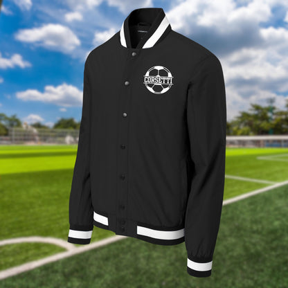 Personalized Varsity Soccer Jacket, Custom Sport Sweatshirt, Monogram Logo, Soccer Coach Gift, College Team Gift, School Sport, Gift for Son