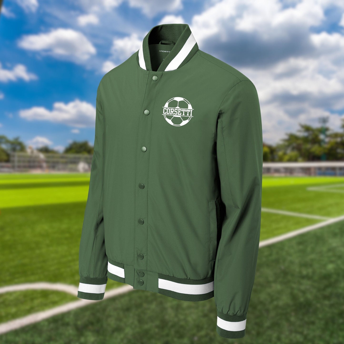 Personalized Varsity Soccer Jacket, Custom Sport Sweatshirt, Monogram Logo, Soccer Coach Gift, College Team Gift, School Sport, Gift for Son