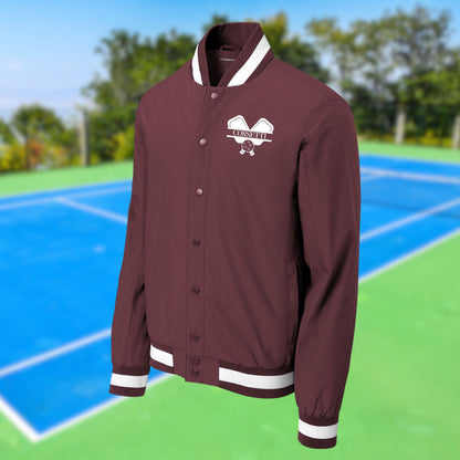 Personalized Varsity Pickleball Jacket, Custom Sport Sweatshirt, Monogram Logo, Pickleball Club Gift, Tournament Gift, Pickleball Lover Gift