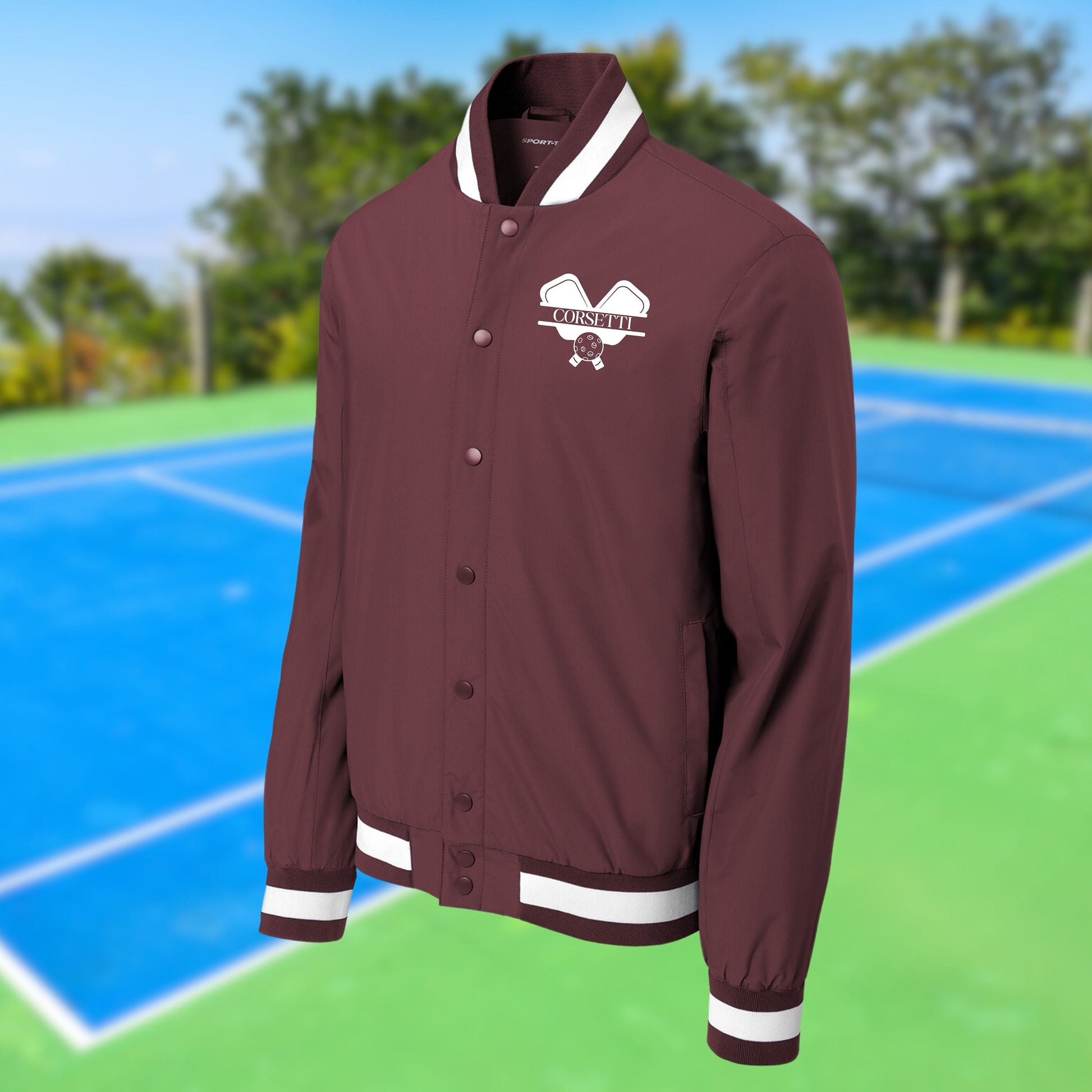 Personalized Varsity Pickleball Jacket, Custom Sport Sweatshirt, Monogram Logo, Pickleball Club Gift, Tournament Gift, Pickleball Lover Gift