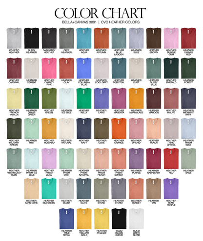 a color chart of men's dress shirts