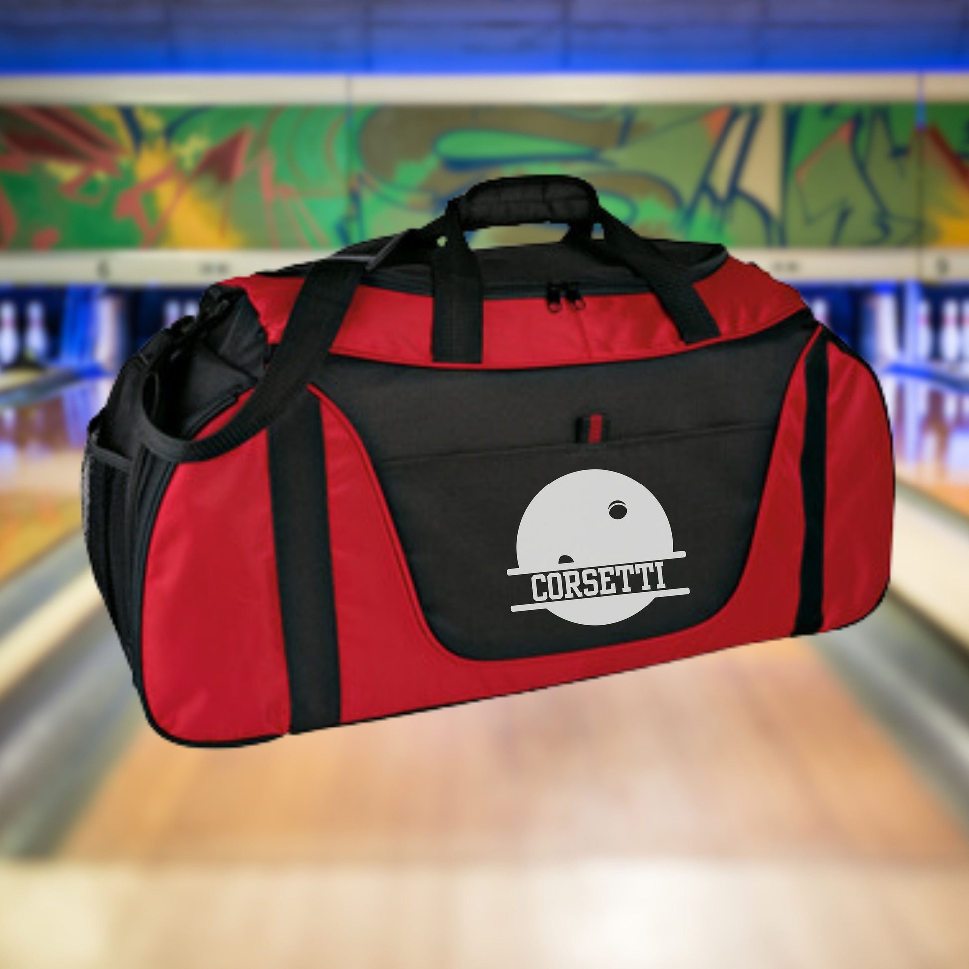 Personalized Bowling Duffel Bag, Custom Sport Bag, Monogram Travel Bag, Athletic Shoulder Bag, Bowling Coach Gift, Bowling Player Bag