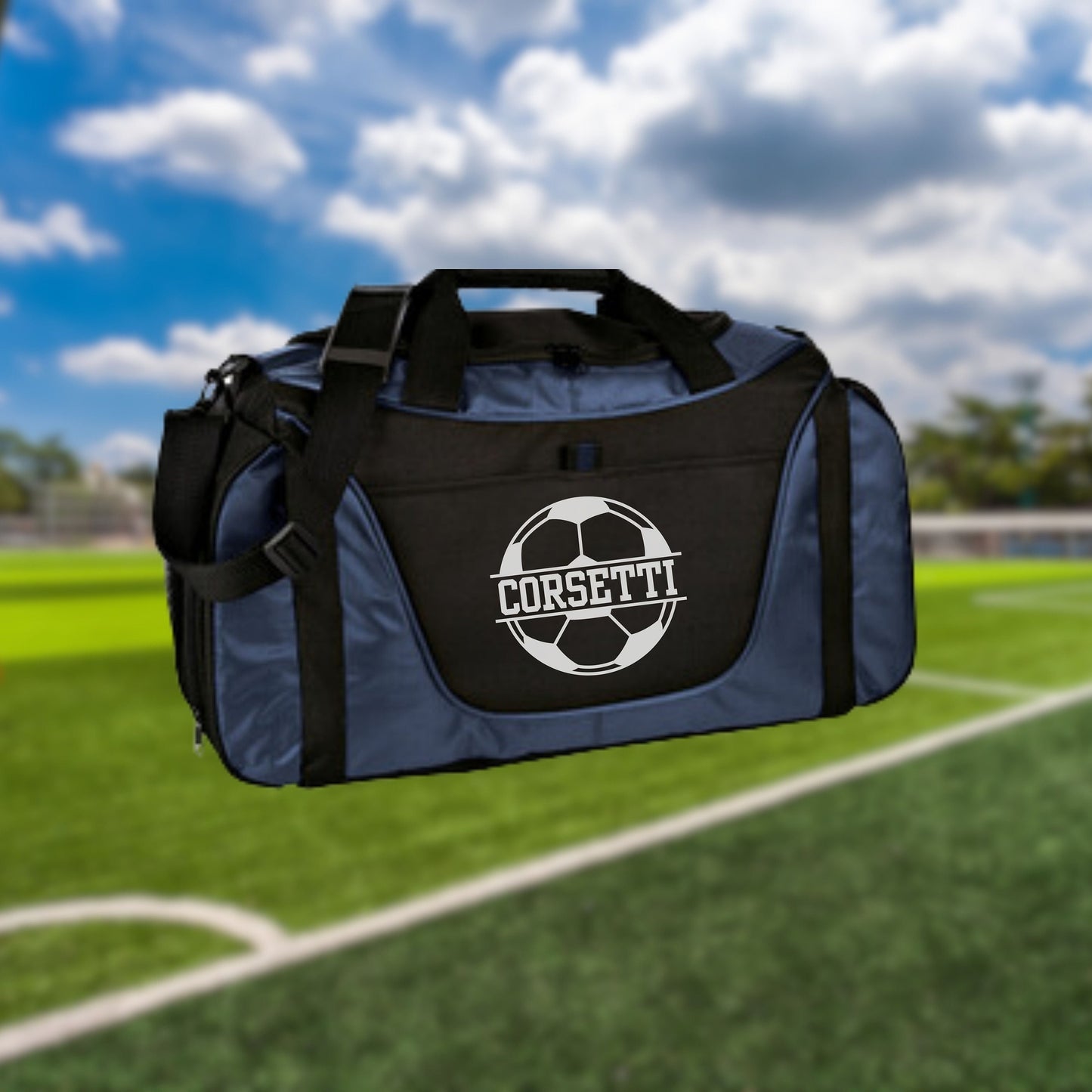 Personalized Soccer Duffel Bag, Custom Sport Bag, Monogram Travel Bag, Athletic Shoulder Bag, Soccer Coach Gift, Soccer Player Bag, Team Bag