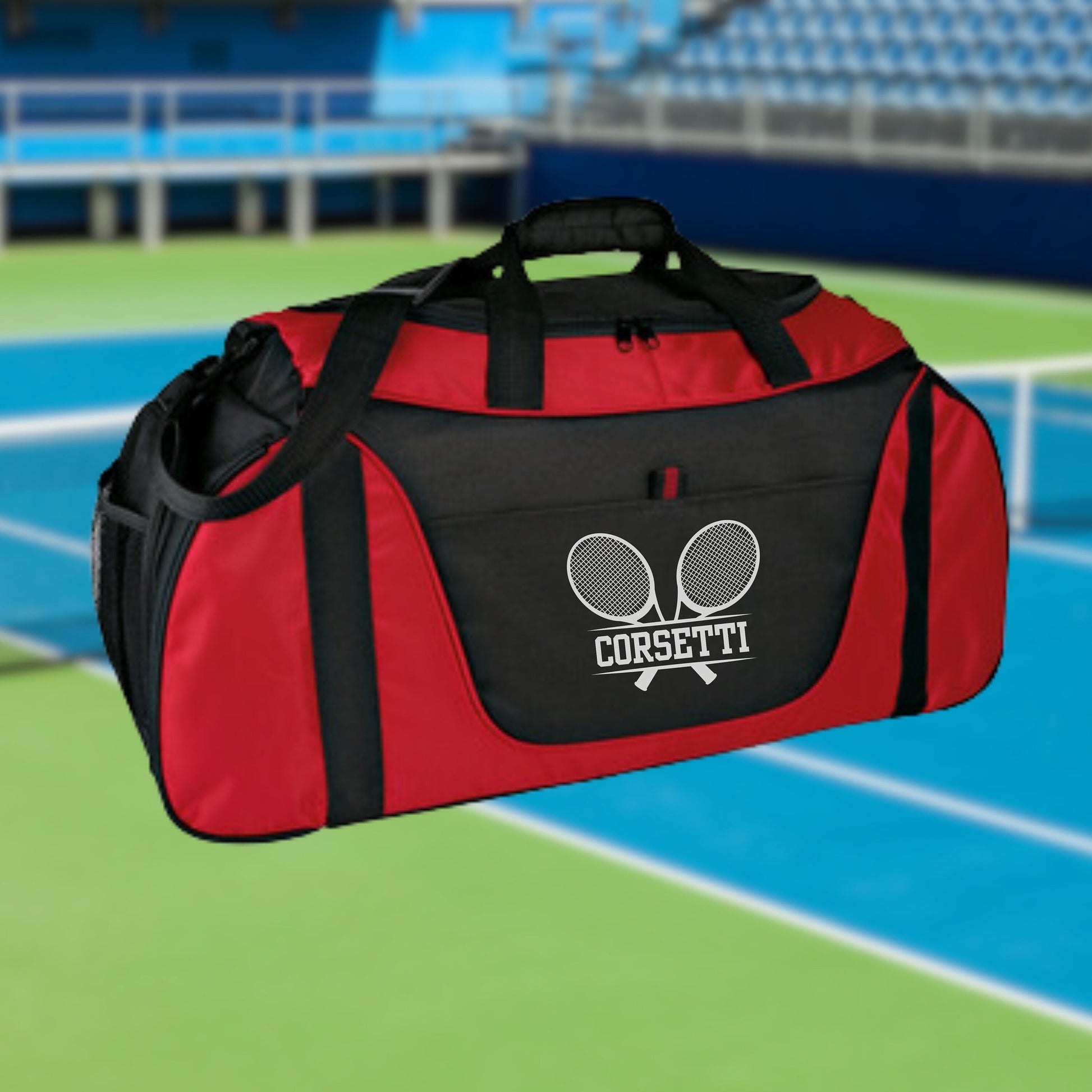 Personalized Tennis Duffel Bag, Custom Sport Bag, Monogram Travel Bag, Athletic Shoulder Bag, Tennis Coach Gift, Tennis Player Bag, Team Bag