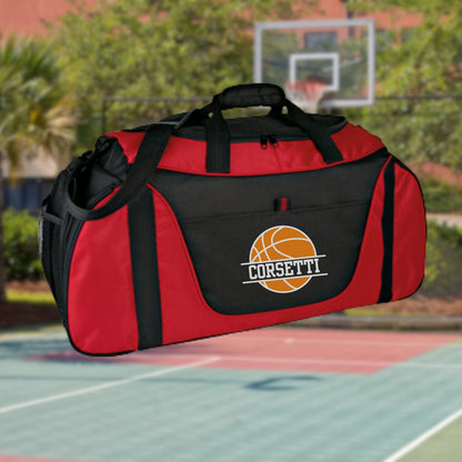 Personalized Basketball Duffel Bag, Custom Sport Bag, Monogram Travel Bag, Athletic Shoulder Bag, Basketball Coach Gift, BBall Equipment Bag