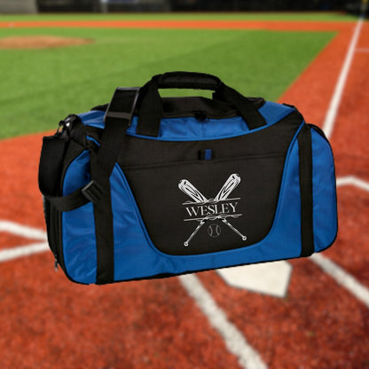 Personalized Baseball Duffel Bag, Custom Sport Bag, Monogram Travel Bag, Athletic Shoulder Bag, Baseball Coach Gift, Baseball Equipment Bag