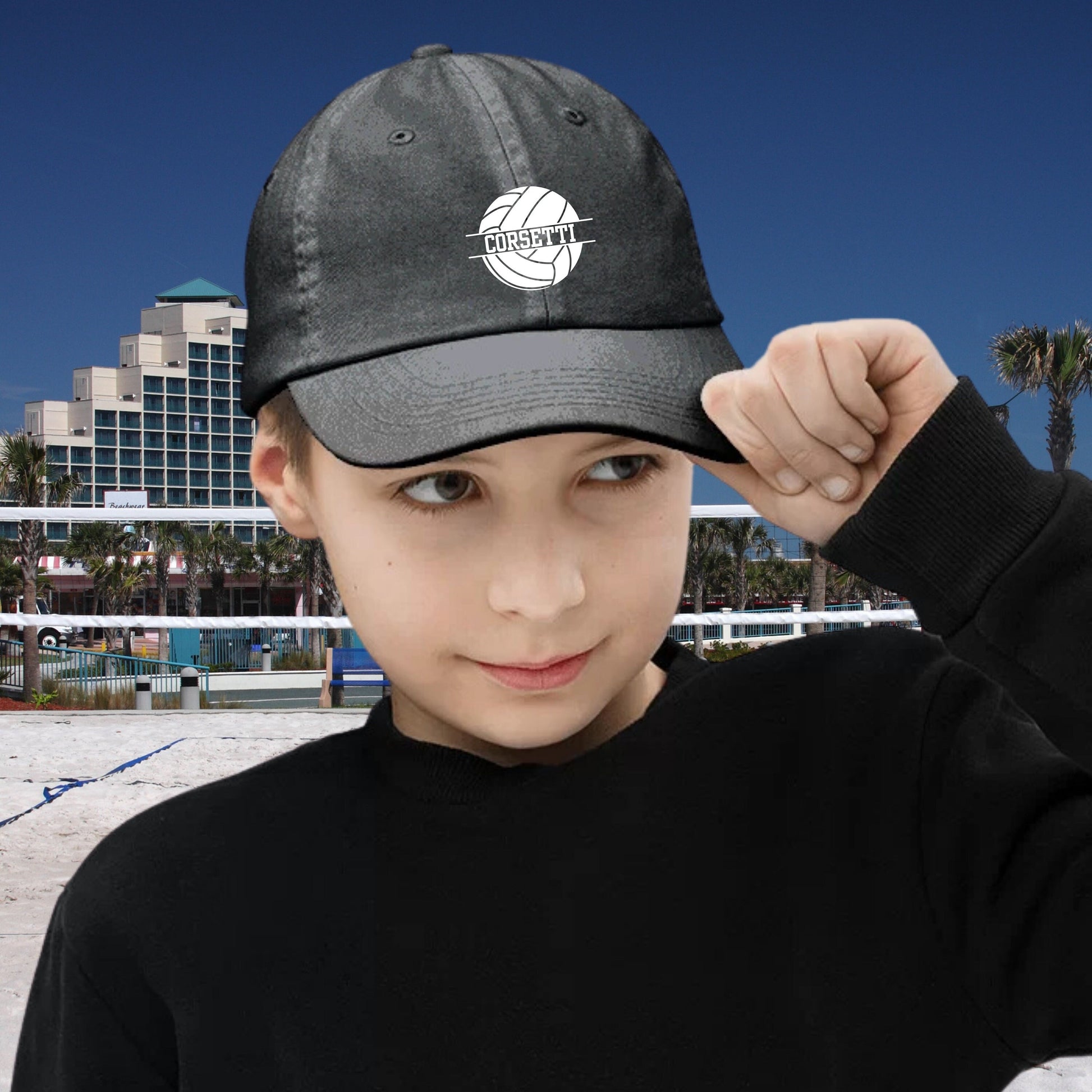 Kids Personalized Volleyball Hat, Youth Custom Volleyball Hat, Volleyball Baseball Cap, Kid Custom Logo Hat, Volleyball Monogram, Team Gift