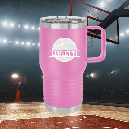 Custom Basketball Tumbler, Personalized Ringneck Tumbler, Basketball Gift, 20 oz Coffee Mug, Gift for Basketball Player, Basketball Monogram