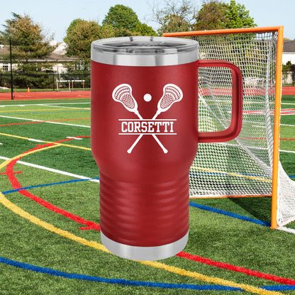 Custom Lacrosse Tumbler, Personalized Ringneck Tumbler, Lacrosse Coach Gift, 20 oz Coffee Mug, Gift for Lacrosse Player, Lacrosse Monogram