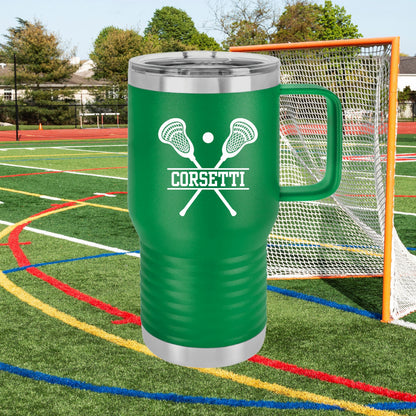 Custom Lacrosse Tumbler, Personalized Ringneck Tumbler, Lacrosse Coach Gift, 20 oz Coffee Mug, Gift for Lacrosse Player, Lacrosse Monogram