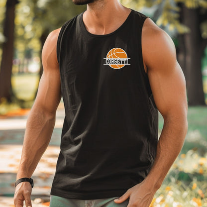 Personalized Tank Top, Custom Monogram Muscle Shirt, Embroidered Basketball Tank Top, Womens Basketball Gift, Workout Shirt, Basketball Team