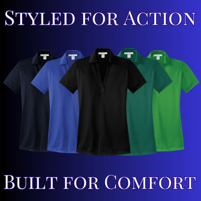 Women's Custom Bowling Polo, Custom Polo Shirt, Dry Fit, Moisture Wicking, Jacquard Style Polo, Gift for Wife, Bowling Team Polo, Coach Gift