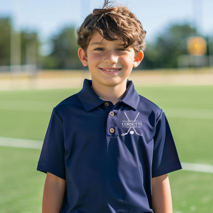 Personalized Youth Hockey Polo, Kids Custom Hockey Polo, Monogram Sport Polo, Boys Hockey Gift, Moisture Wicking, Gift for Son, Hockey Team
