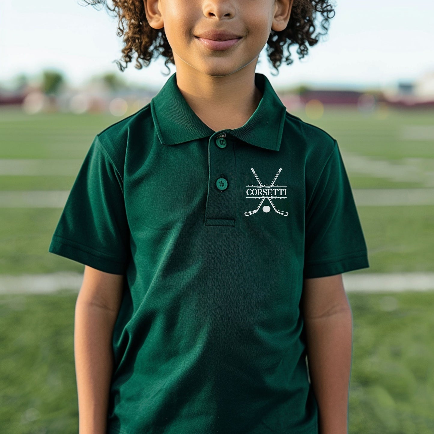 Personalized Youth Hockey Polo, Kids Custom Hockey Polo, Monogram Sport Polo, Boys Hockey Gift, Moisture Wicking, Gift for Son, Hockey Team