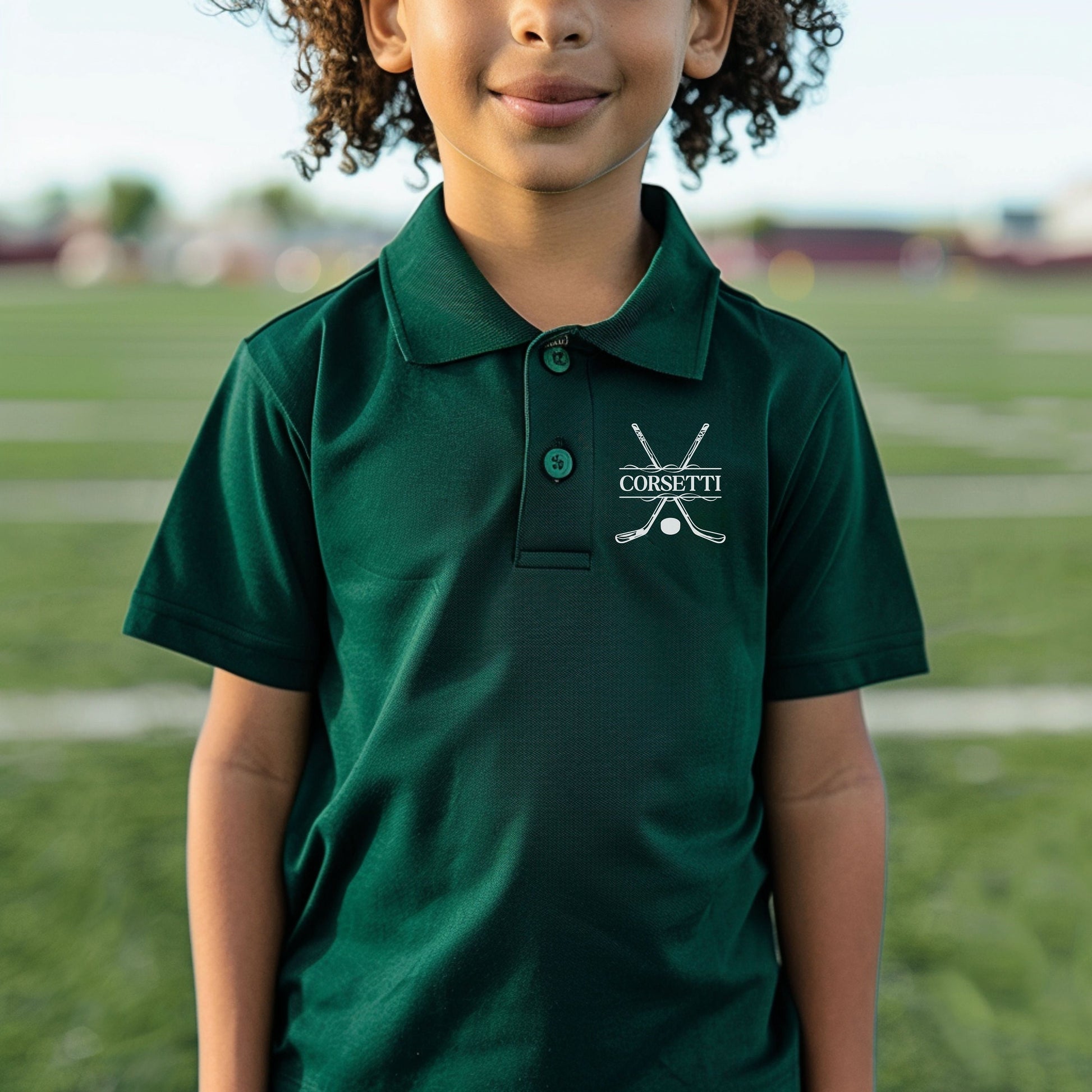 Personalized Youth Hockey Polo, Kids Custom Hockey Polo, Monogram Sport Polo, Boys Hockey Gift, Moisture Wicking, Gift for Son, Hockey Team