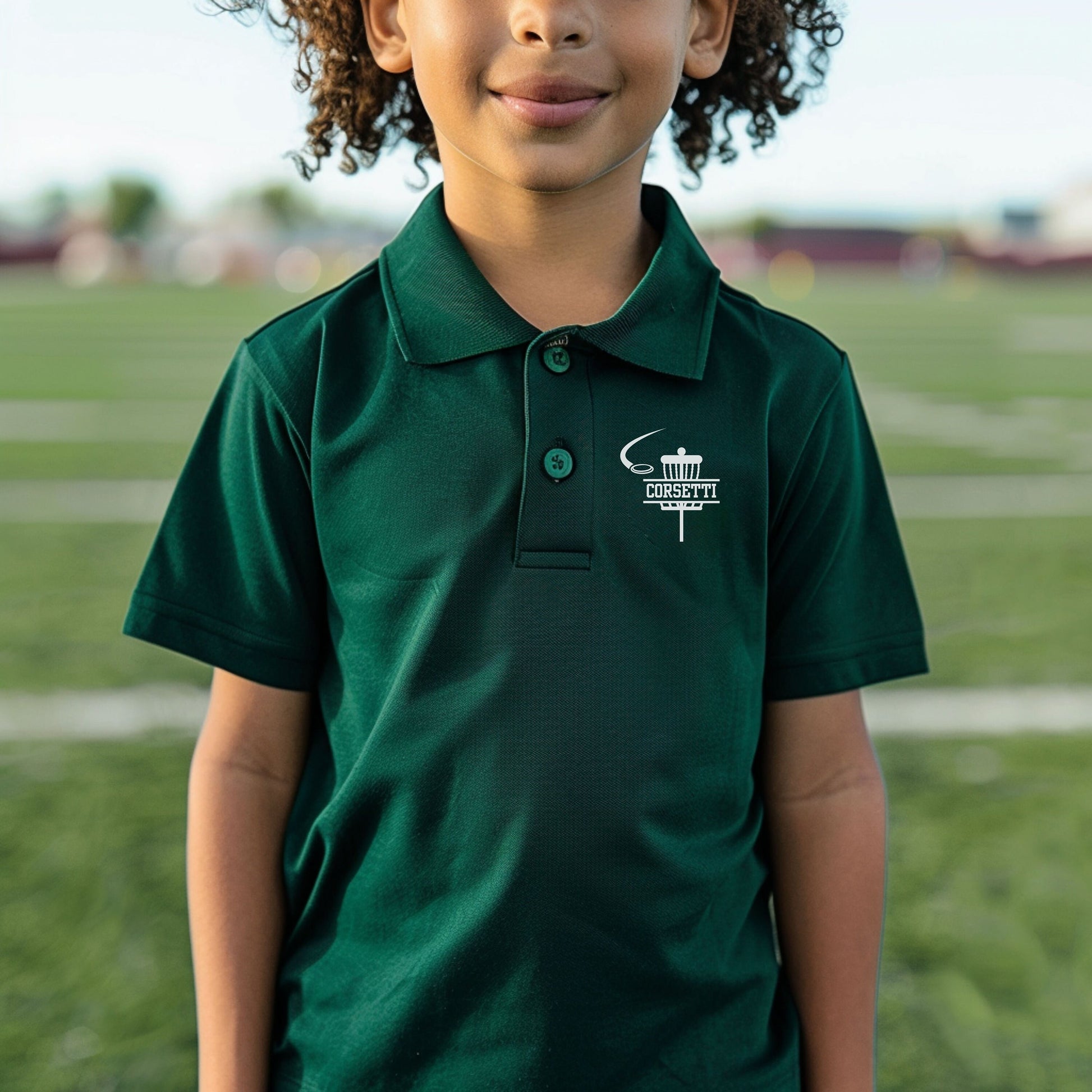 Personalized Youth Disc Golf Polo, Kids Custom Disc Golf Polo, Monogram Sport Polo, Kids Disc Golf Gift, Moisture Wicking, Gift for Son
