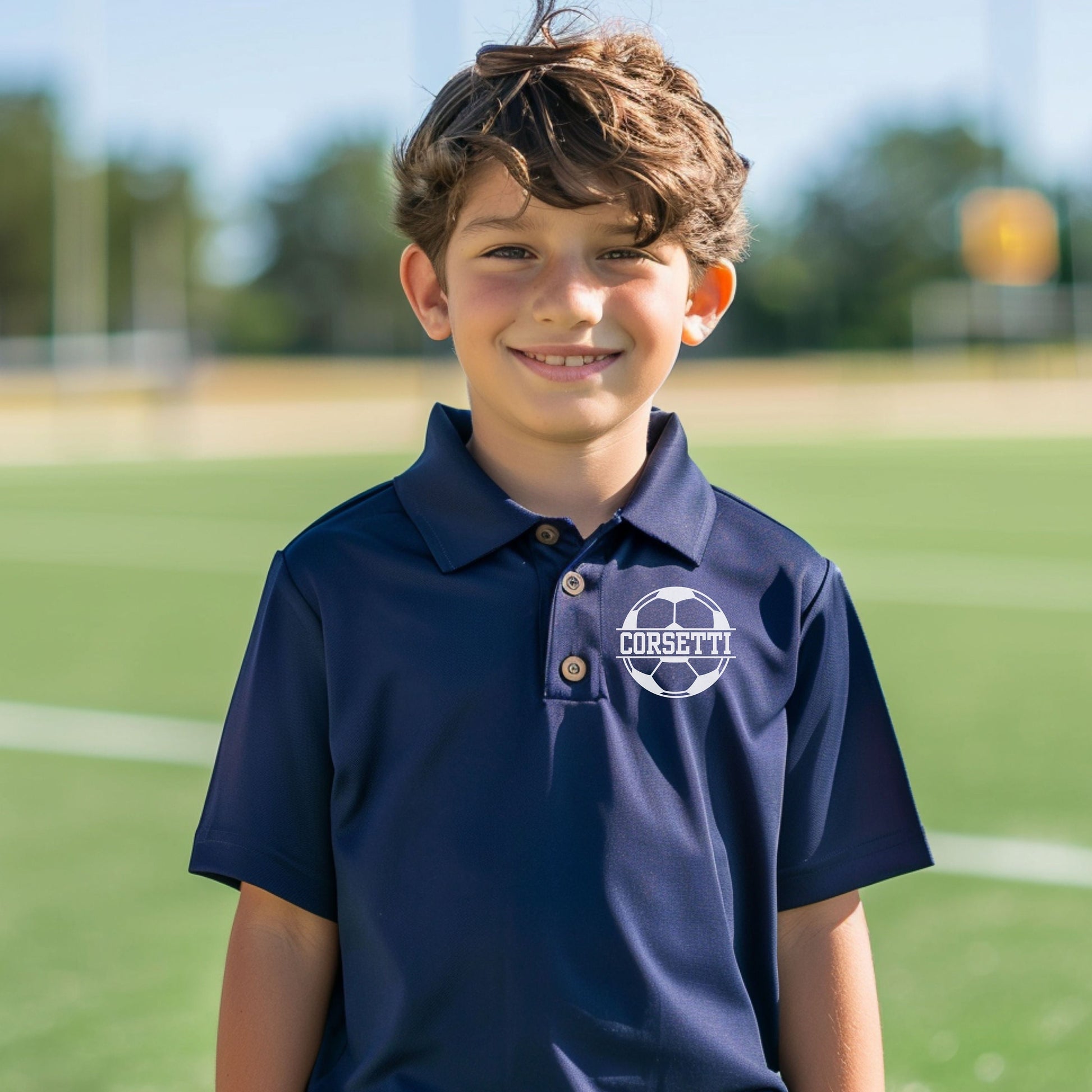 Personalized Youth Soccer Polo, Kids Custom Soccer Polo, Monogram Sport Polo, Girls Soccer Gift, Moisture Wicking, Gift for Son, Soccer Team