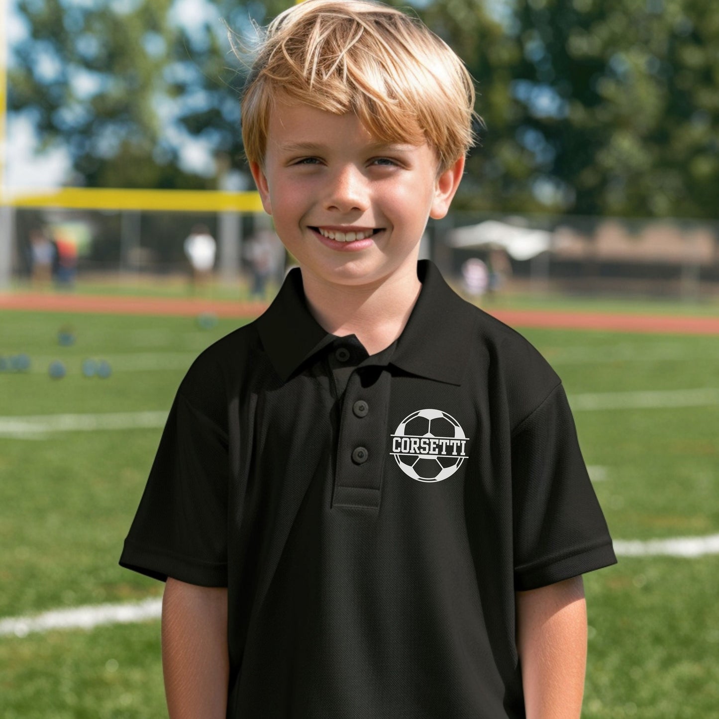 Personalized Youth Soccer Polo, Kids Custom Soccer Polo, Monogram Sport Polo, Girls Soccer Gift, Moisture Wicking, Gift for Son, Soccer Team