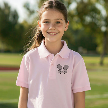 Personalized Youth Tennis Polo, Kids Custom Tennis Polo, Monogram Sport Polo, Girls Tennis Gift, Moisture Wicking, Gift for Her, Tennis Team